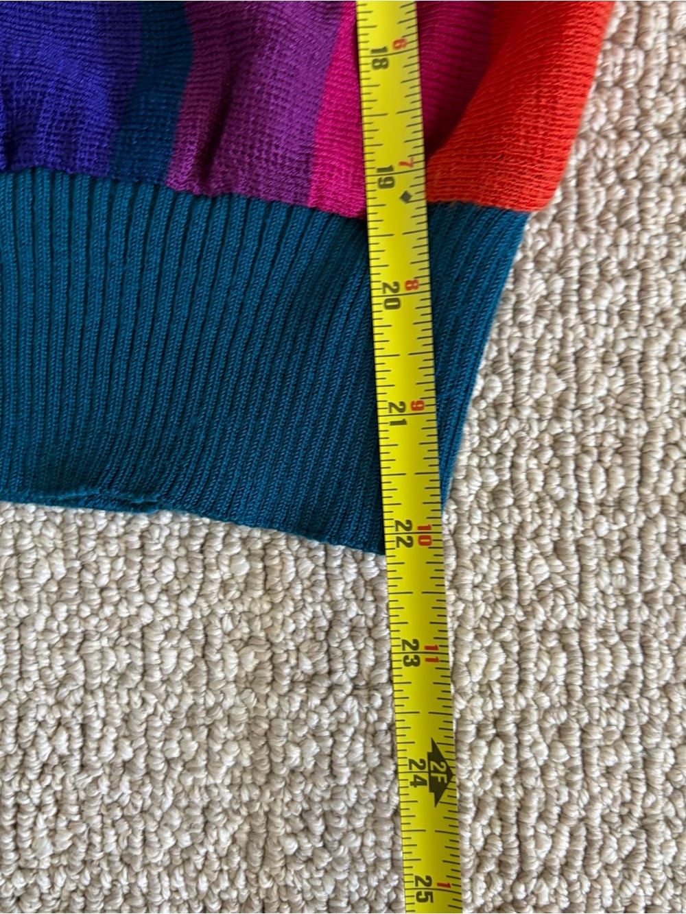 Vintage Teal Multi-Stripe Crewneck Sweater - Picture 5 of 5